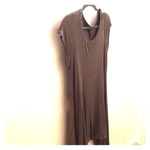 Green ribbed cotton dress